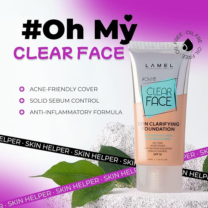 Lamel- Oh my Clear Face Foundation-405 Buff Beige 40ml