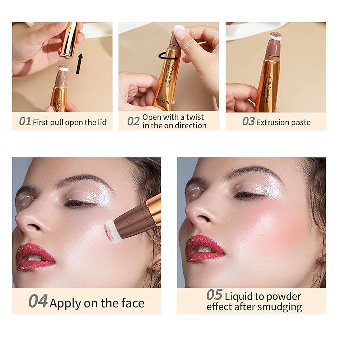 Contour Beauty Wand, Multi-Use Liquid Contour Wand Makeup Contour Brown)