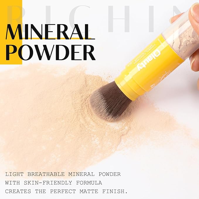 Mineral Sunscreen Setting Powder, Mineral Brush Setting Face (Medium, ) 8g