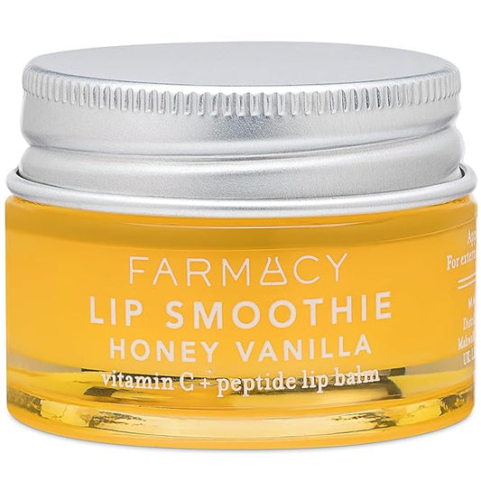 Farmacy Peptide Lip Balm - Lip Smoothie Hydrating Lip Balm with Vitamin C to Visibly Plump + Smooth Lip Lines - Nourishing Lip Treatment with a High-Gloss Finish - Honey Vanilla (10g)