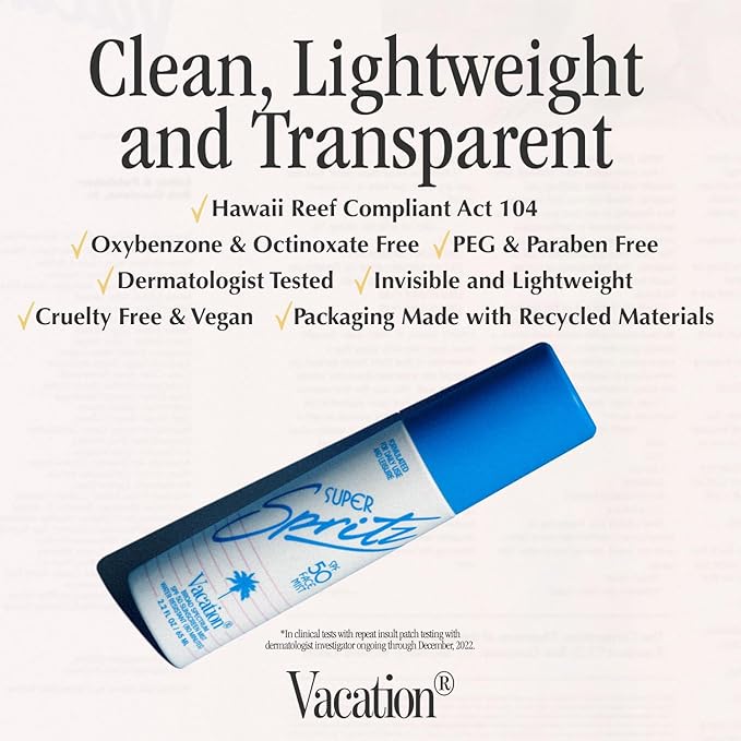 Vacation Super Spritz SPF 50 Face Mist & Air Freshener Bundle, Daily Face Sunscreen Spray, Clean & Lightweight Feel, Water-Resistant, Non-Comedogenic, Vegan, Travel Size, 2.2 Fl. Oz.