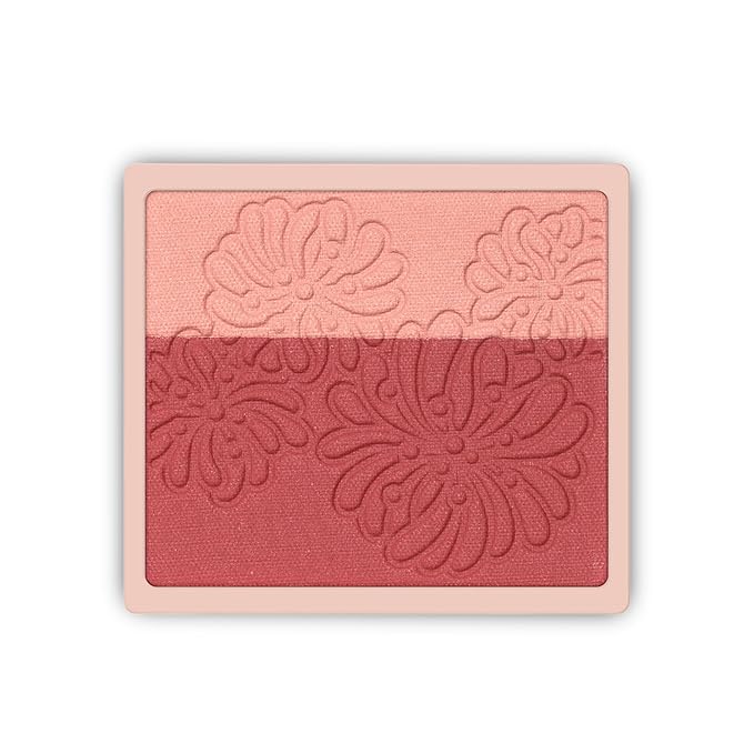 Paul & Joe Pressed Blush Palette Refill Only, Case Sold Separately, Oil-Absorbing Blush Powder, Bi-Color Face Blushes with Fitting Veil Powder, Light Beige and Rose, 05 Boite A Musique, 0.17 oz
