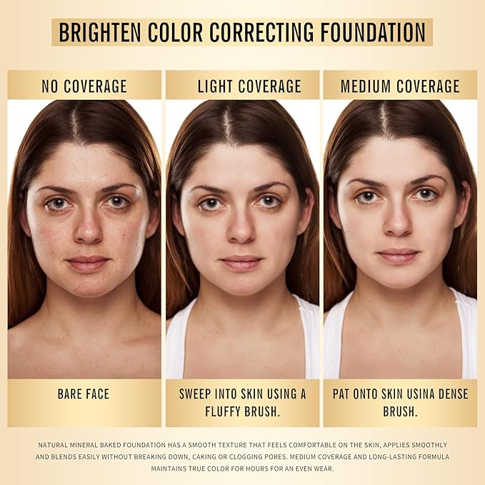 KIMUSE Lighting Glow Baked Foundation, Brighten Color, Color Natural Finish