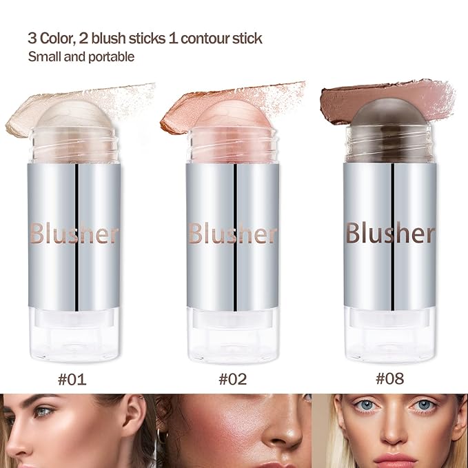 Boobeen Blush Stick Highlighter Makeup Stick Matte Contour & Natural