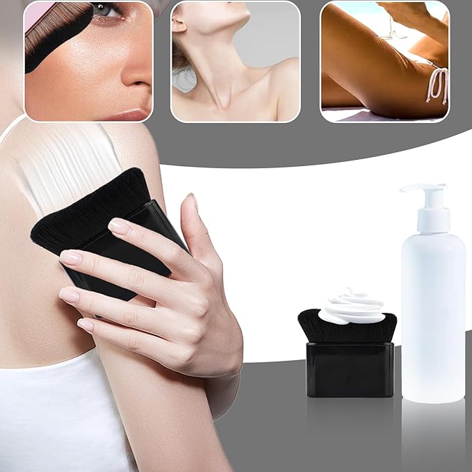 Self Tanning Brush, Self Tanner Applicator Brush Foundation Body Makeup Brushes Self Tan Brush for Kabuki Face Spray(Black)