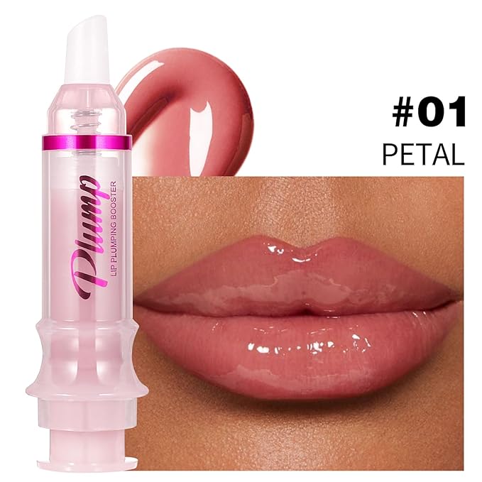 Erinde Lip Plumper Gloss, Natural Ginger Lip Plumping Booster Lip Plumping Oil, Ultra-Hydrating & Nourishing Plump Lip Plumper, Glossy Finish Fuller Lip Plumping Lip Gloss for Women Girls, 01#