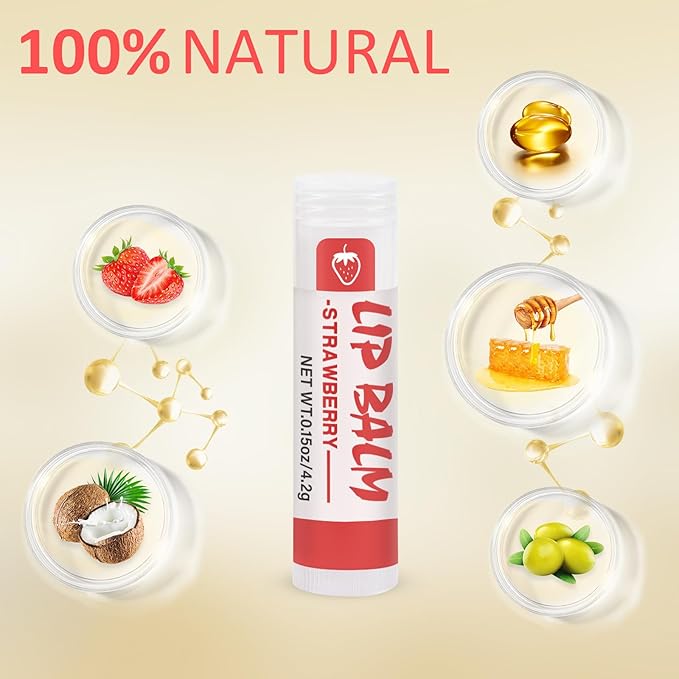 48 Pack Lip Balm, Natural Lip