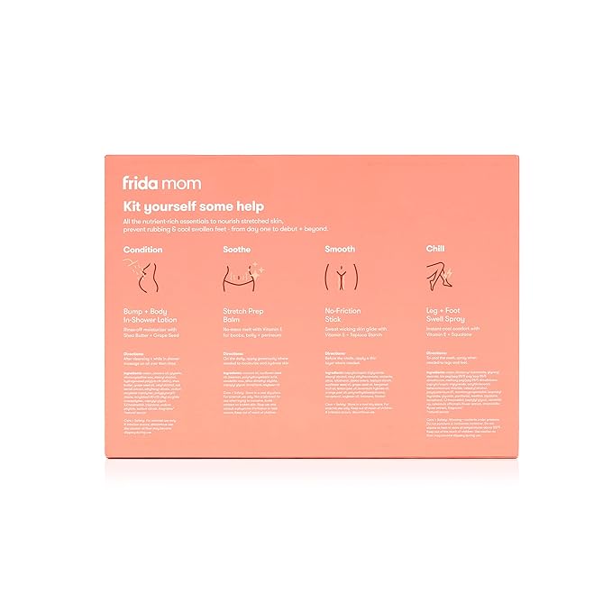 Frida Mom Pregnancy Skincare Set, Body Relief for Stretch Marks, Dry Skin, Swelling, & Chafing - 4pk Set