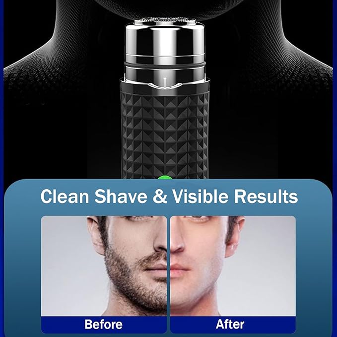 Mini Razors for Women, Upgraded Portable Powerful Electric Razors for Men, Facial Hair Remover for Women, Painless Face Shaver for Travel and Office Business Trips Black