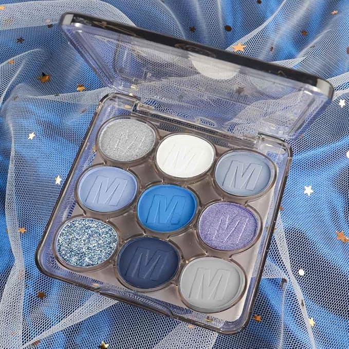 9 Colors Blue Silver Matte Shimmer Eyeshadow Palette