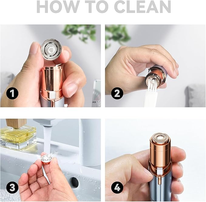 Facial Hair Remover for Women,Painless Hair Shaver Rechargeable with LED Light, Flawless Lady Face Electric Razor,The Great Female Mustache Removal (Sky Blue)