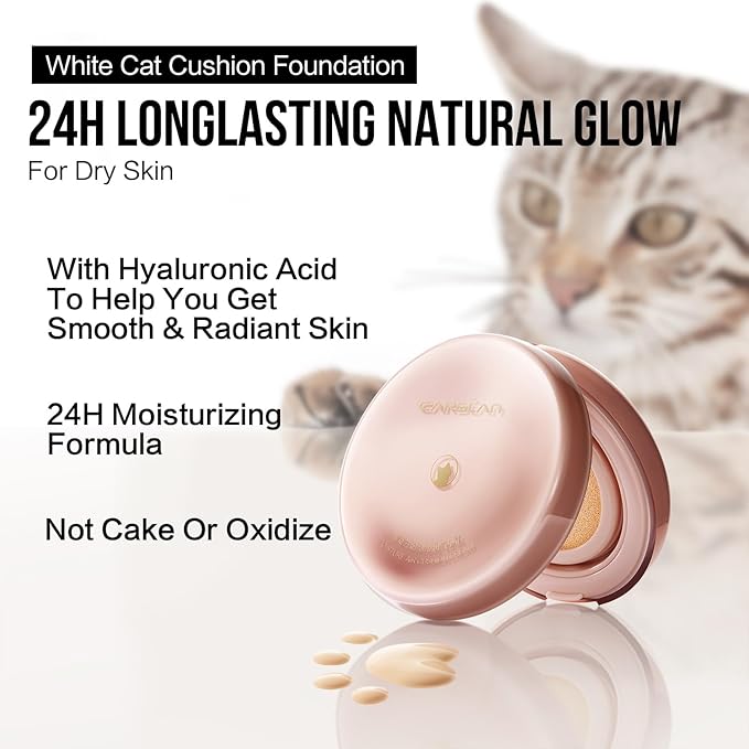 Moisture Air Cushion Cream Face Foundation Makeup, Lightweight,