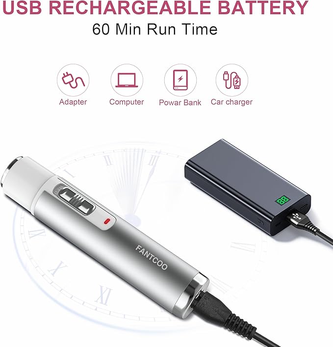 Electric Razor for Women,Hair Trimmer for Face Nose Eyebrow Beard Mustache Arm Leg Armpit Bikini,Painless Rechargeable Portable 5 in 1 Lady Body Shavers Set