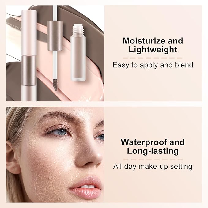 2 in 1 Bronzer and Highlighter Stick,Non-greasy &