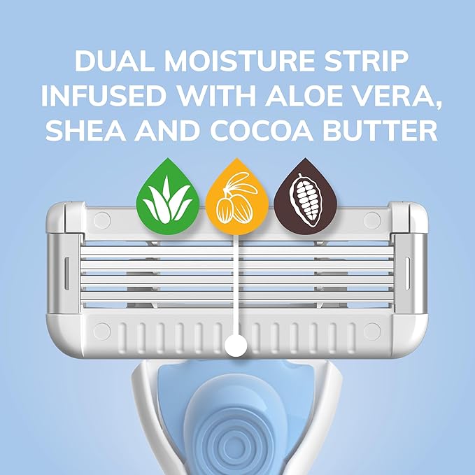 BIC EasyRinse Sensitive Anti-Clogging, Refillable Women's Razors With 4 Blades, 1 Razor Handle and 3 Refill Razor Cartridges Razor Kit