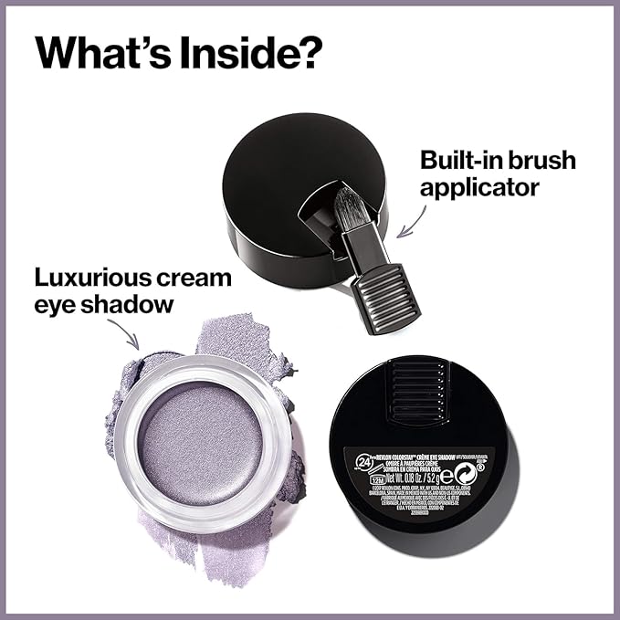 Crème Eyeshadow by Revlon, ColorStay 24 Hour Eye Makeup, Highly Pigmented Cream Formula in Blendable Matte & Shimmer Finishes, 740 Black Currant, 0.16 Oz