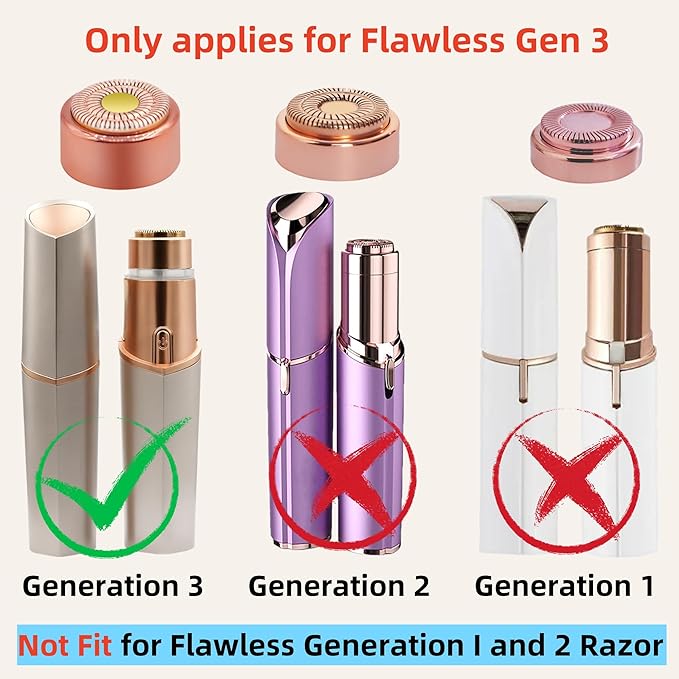for Flawless Replacement Heads Gen 3 - Finishing Touch Flawless Facial Hair Remover Replacement Blades for Women, Shaver & Razor (6 pack Generation 3)