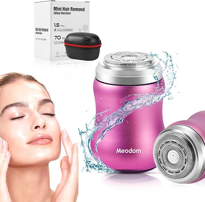 Facial Hair Removal for Women, Electric Painless Hair Remover for Face,Lip,Arm,Legs, Waterproof Shaver Razor Epilator for Women with Cordless USB Recgargeable (Pink)