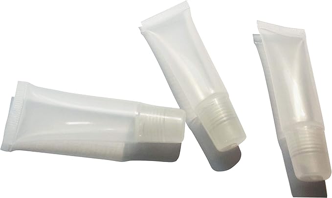 esowemsn 48pcs 8ml Refillable Clear Empty Lip Gloss Balm Containers Soft Tubes Balm Lip Gloss Bottle Cosmetic Containers Makeup Accessories (48)