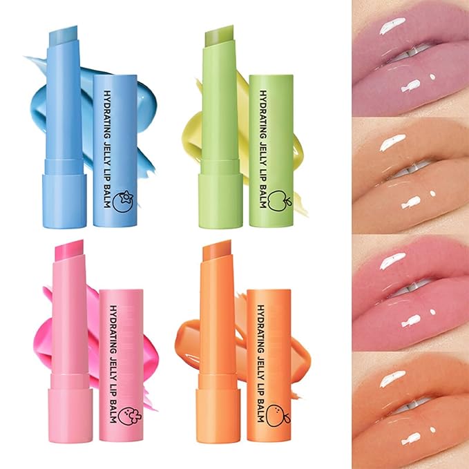 4 Colors Hydrating Jelly Lip Balm,Instantly