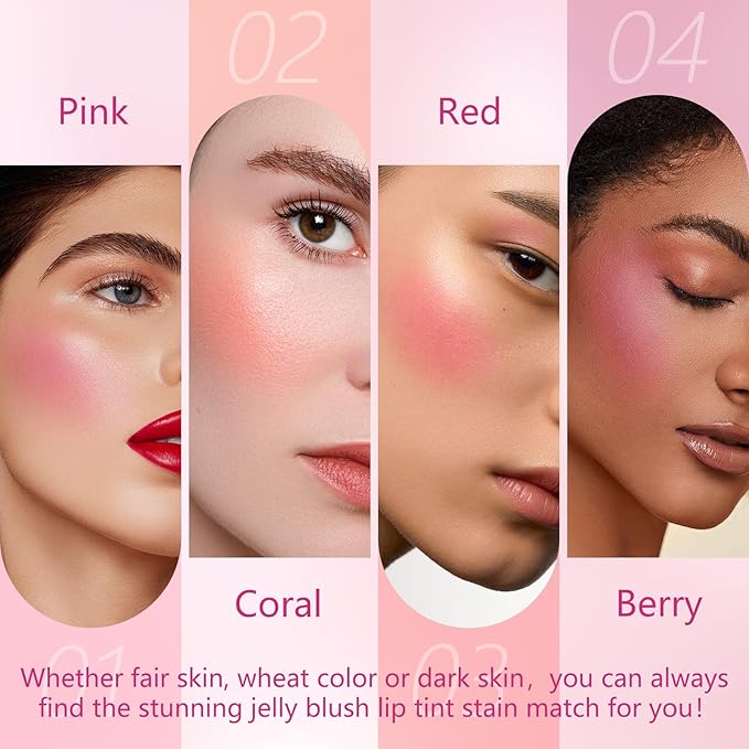 Water Jelly Tint Blush,Jelly Blush Lip Cheek Tint Fl oz 5g