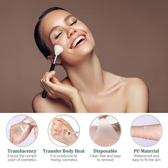 500 Pieces Makeup Hand Palette,Disposable Adhesive Makeup Mixing