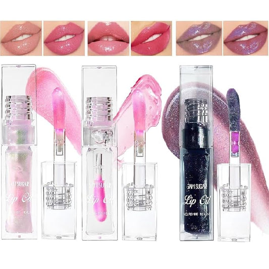 3 Pcs Magic Color Changing Lip Oil, Plumping Lip