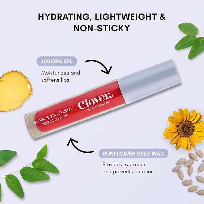 Clover Super Slick Lip Gloss | Non Sticky Lip Jelly, Moisturizing And Hydrating Pigmented Lip Gloss | Cruelty-Free & Vegan Lip Makeup | Shade - Skyline
