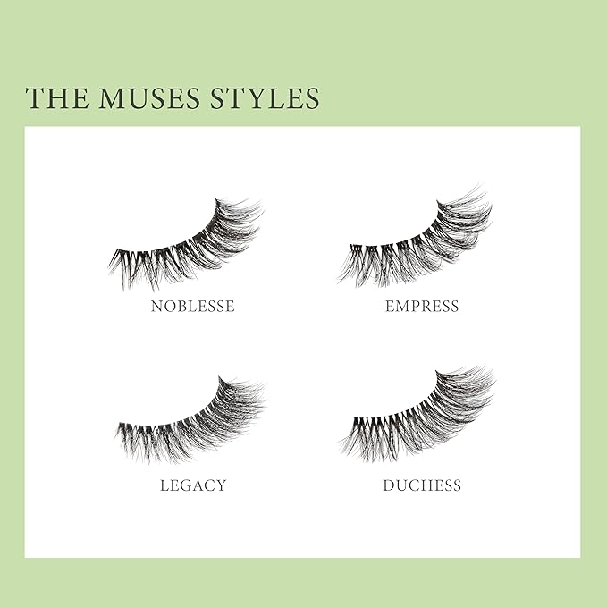 KISS Lash Couture The Muses Collection False Eyelashes, Duchess', 16 mm, Handmade, Refined Faux Silk, Contact Lens Friendly, Easy to Apply, Includes 1 Pair Reusable Strip Lashes (Pack of 3)