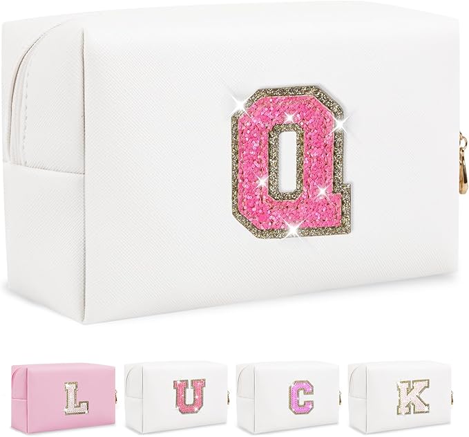Personalized initial letter makeup bag,