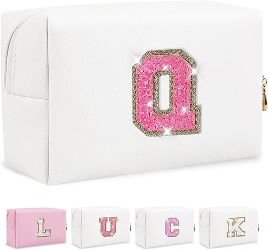 Personalized initial letter makeup bag,