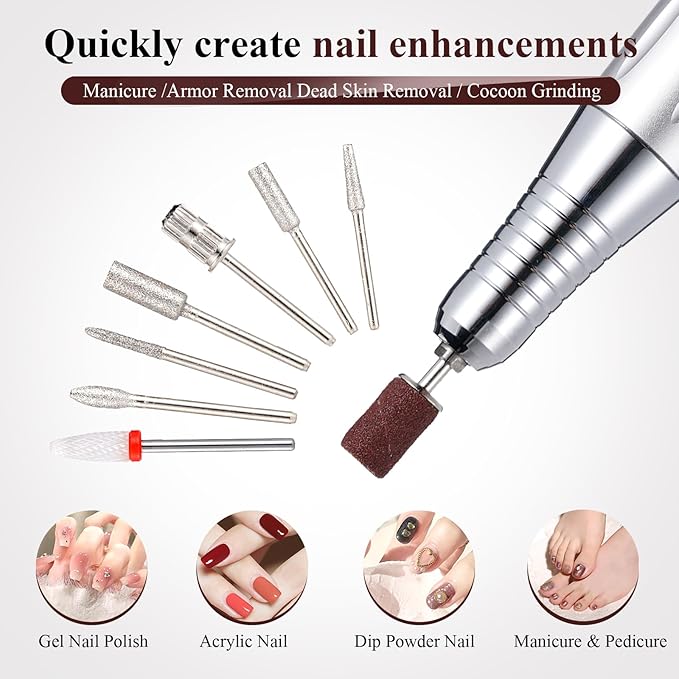 Rechargeable 35000rpm electric nail drill