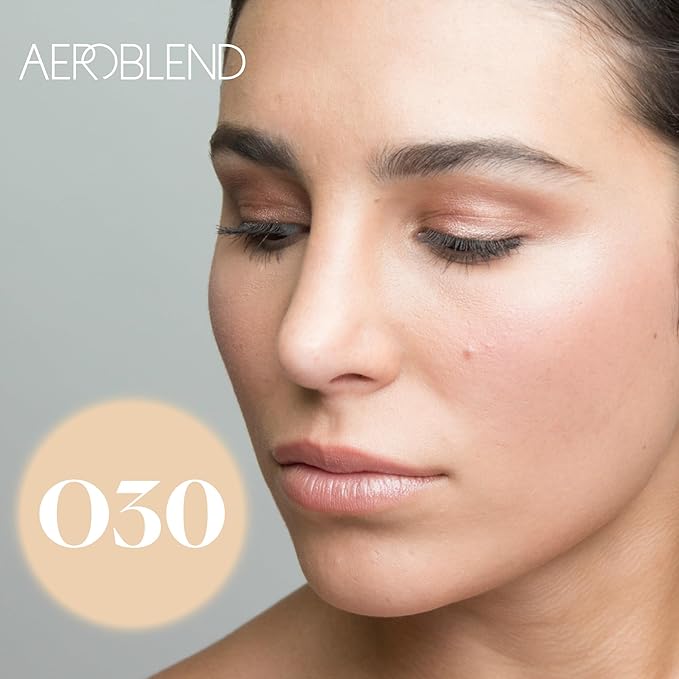 AEROBLEND Airbrush Foundation Makeup (O30) Professional, Water-Based, Buildable, skin types, 1 oz