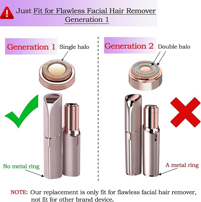 Facial Hair Remover Replacement Heads for Generation 1 Finishing Touch Flawless Facial Hair Removal Tool for Women,18K Gold-Plated Rose Gold 3 Count,First Generation by BECHY. (3 PCS Rose Gold)