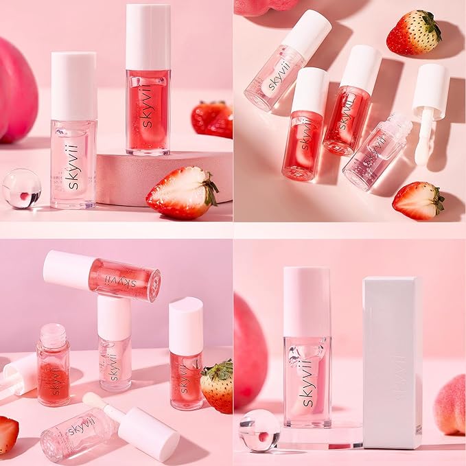 4Pcs Crystal Jelly Moisturizing Lip Oil