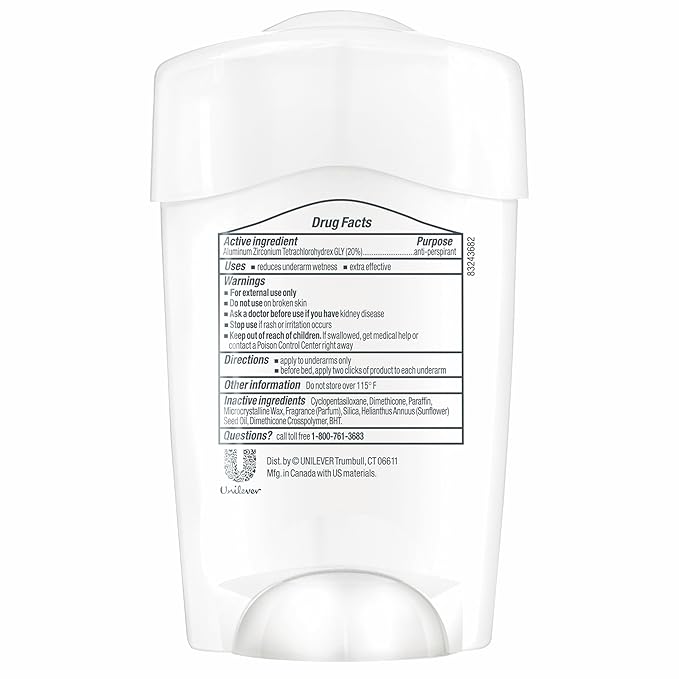 Dove Clinical Protection Antiperspirant Deodorant For Sweat and Odor Protection Original Clean Antiperspirant For Women Made With 1/4 Moisturizers 1.7 oz