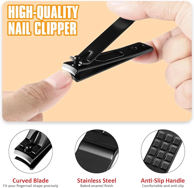 Yougai Tweezers Set,9 Pcs Professional Stainless Steel Tweezer Kit-Great Precision Eyebrow Tweezers for Ingrown Facial Hair with Leather Travel Case as Stocking Stuffing Gifts