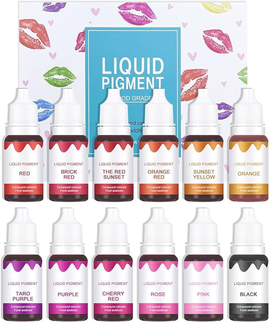 KYDA 12 Colors Lipstick Liquid Pigment Set,DIY Lip Pigment