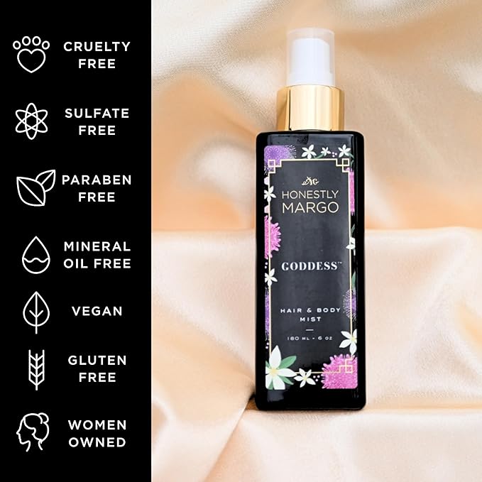 Goddess Hair & Body Mist (6 Oz) – Alluring Perfume for Women for Hair and Skin with Bergamot, Jasmine, Musk, Amber and Oud Scent – Luxury Hair Perfume for Women & Body Spray