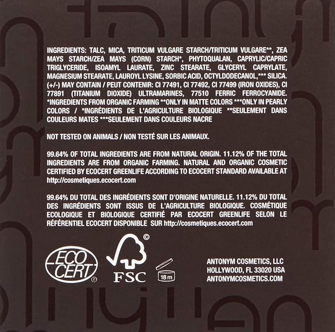 Antonym Cosmetics Baked Blush for Cheeks Face Powder Makeup Wrinkle Defying Minimize Fine Lines Pores Mattifying Highlighting Tan Contour (Crush)