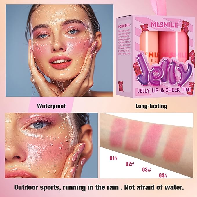 2PCS Milk Water Jelly Tint, Sheer Lip & Cooling