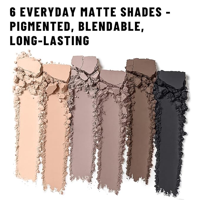 6 Colors Mini Naked Eyeshadow Makeup Palette with Brush Neutral Nude Smoky Eye Shadow Taupe & Brown Matte Make Up Pallet with Mirror Highly Pigmented Long Lasting Waterproof Travel Size Gift Kit