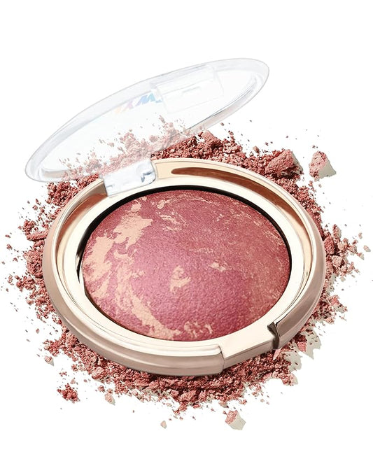 Baked Powder Blush, Glow Marbleized Blush Powder Palette,Lightweight Shimmery Cruelty-Free face Blush for Cheeks,Eyeshadow & Highlight,Makeup Gift for Women rubores de maquillaje(0.49Ounce)-04