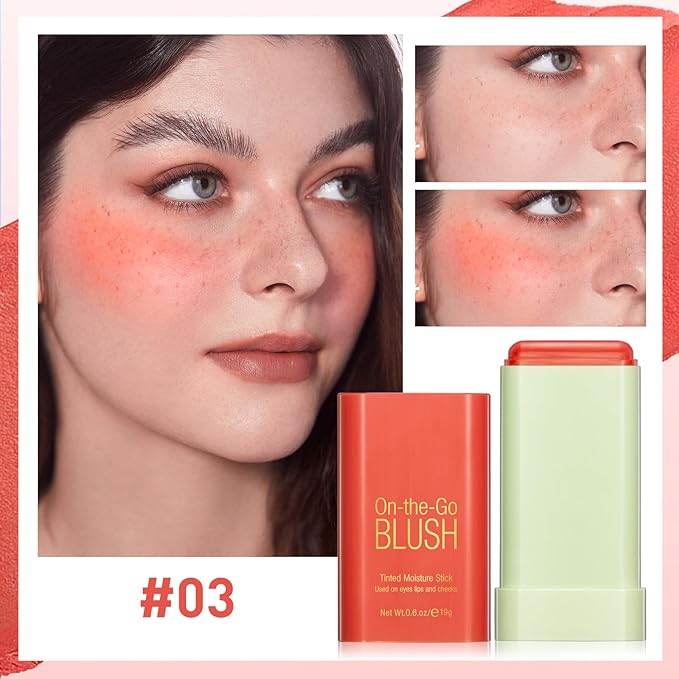 Blush Stick for Cheeks - Cream Makeup Blush