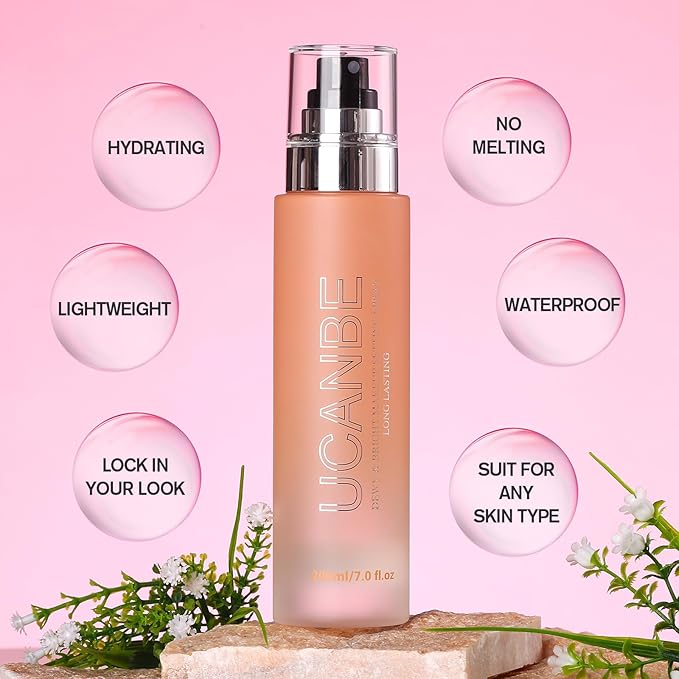 UCANBE Dewy Makeup Setting Spray, Moisturizing Finishing Spray 7 Fl Oz
