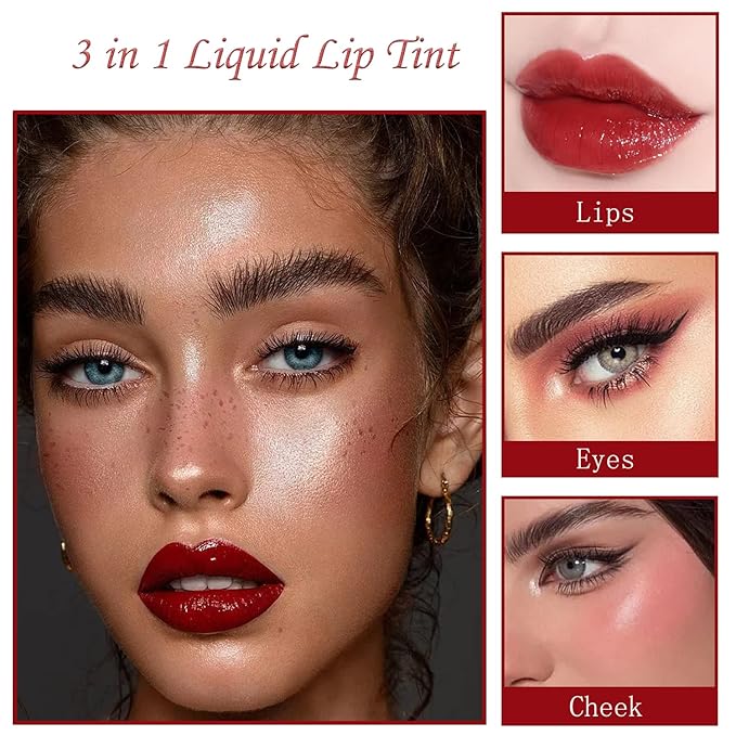 6 Colors Lip Tint Stain Set, Multi-Use Lip & Cheek Tint Korean Makeup Mini Liquid Lipstick, Lip Stain Long Lasting Waterproof Non-Stick Cup Moisturizing…
