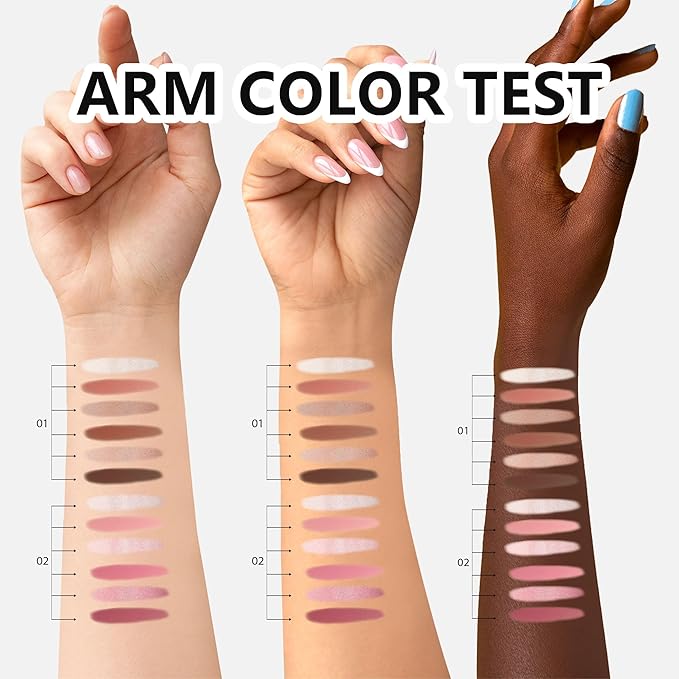 6 Color Rosé Blush Palette, Velvety Fine Texture,