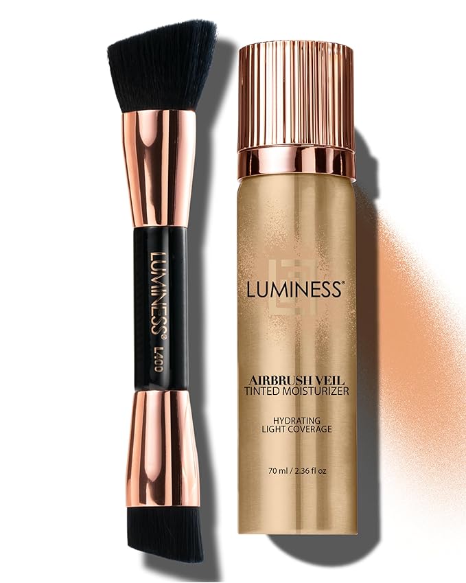 LUMINESS Airbrush Veil Tinted Moisturizer with Buffing Brush, & Ceramides