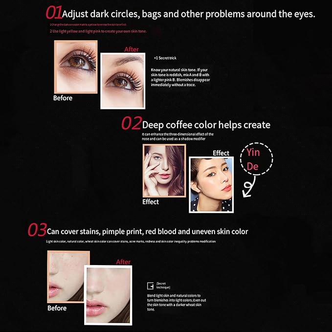 Makeup Cream Contour Palette with Makeup Brush, 12 to Dark