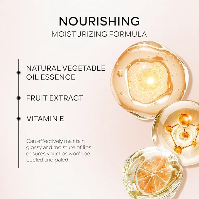 Hydrating Lip Glow Oil, Plumping Moisturizing Lip Oil Gloss, Smooth Lip Lines Plump Lip,Transparent Plumping Clear Glossy Tinted Balm Care 0.2Fl oz #Pink